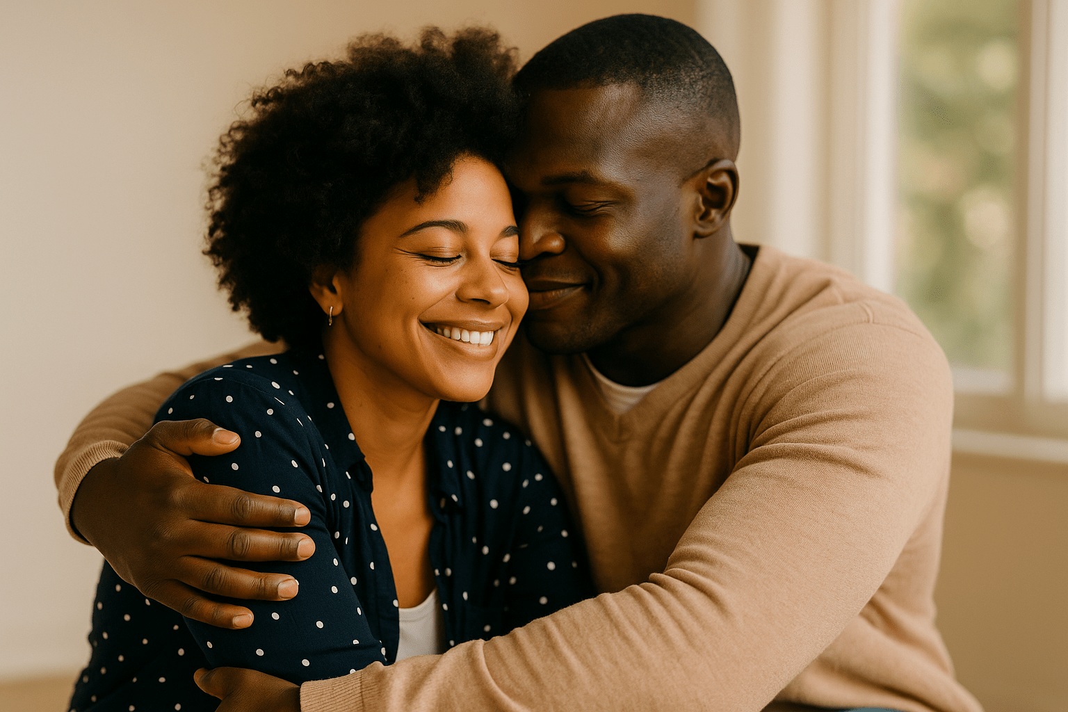 A couple reconnecting after a breakup, representing the principles of reconnection in relationship recovery.